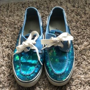 Aqua mermaid sequin Sperry’s!!!